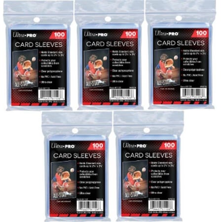 Celebracion CTBL-20058CS 2.625 x 3.625 in. Ultra Pro Soft Sleeves Baseball Cards, 500 Sleeves - Set of 5 CE2643440